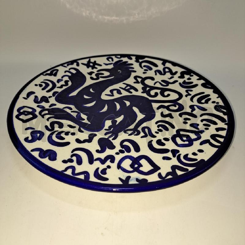 PIATTO DECORATIVO CERAM SPAGNOLA BIANCO BLU | Mercatino dell'Usato Pomezia 2
