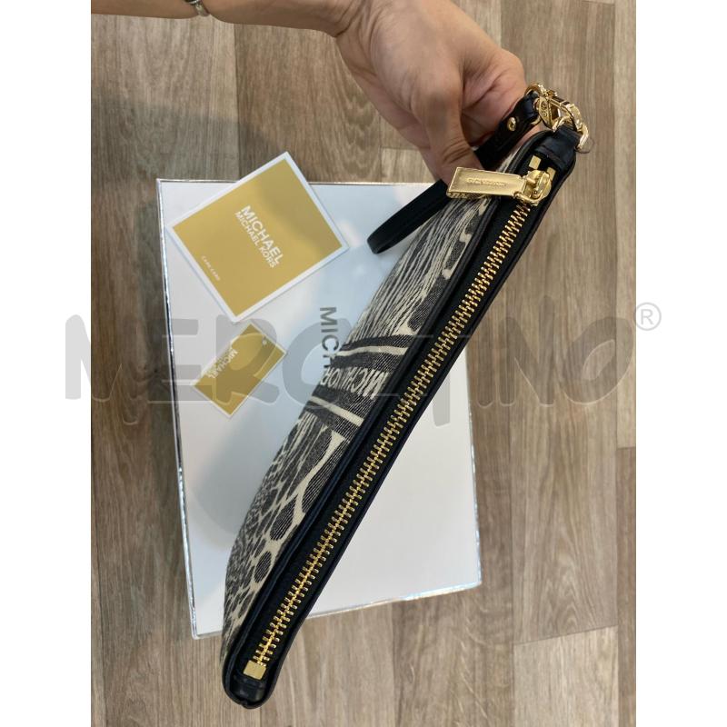 POCHETTE MICHAEL KORS TESSUTO ANIMALIER BIANCO E NERO | Mercatino dell'Usato Pomezia 4