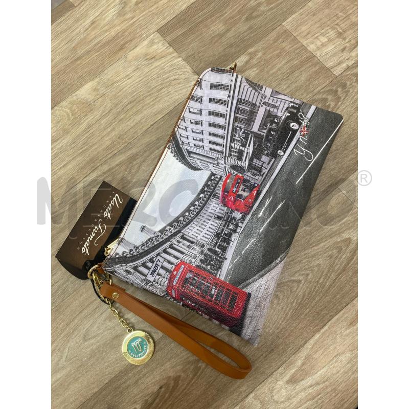 POCHETTE Y NOT? LONDRA BIANCO/NERO LACCETTO MARRONE | Mercatino dell'Usato Pomezia 1