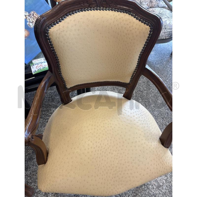 POLTRONA BAROCCO STOFFA BEIGE | Mercatino dell'Usato Pomezia 2