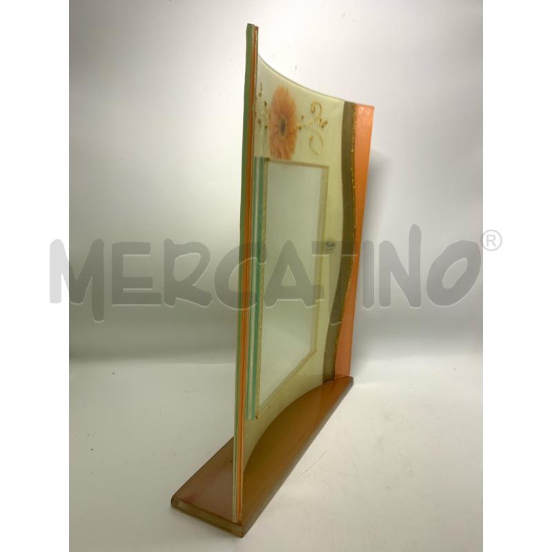 PORTA FOTO VETRO STRISCE ARANCIO FIORE  | Mercatino dell'Usato Pomezia 3
