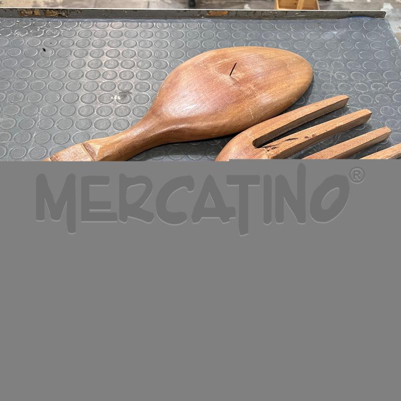 POSATE PZ 2 LEGNO GRANDI INCISE | Mercatino dell'Usato Pomezia 3