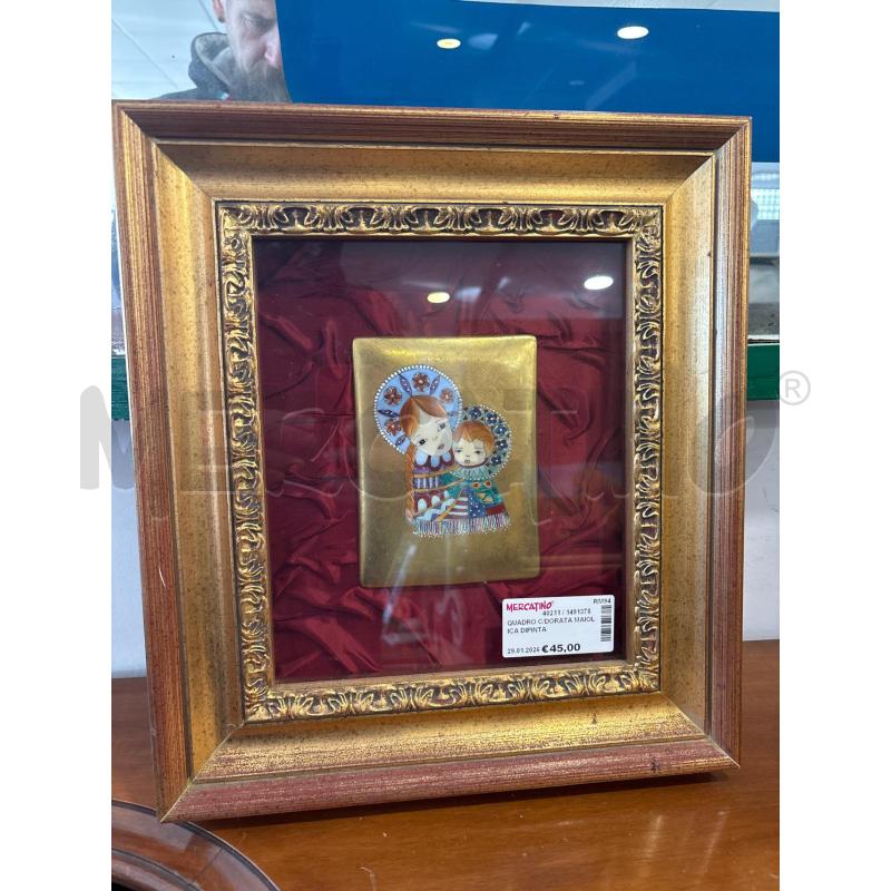 QUADRO C/DORATA MAIOLICA DIPINTA | Mercatino dell'Usato Pomezia 1