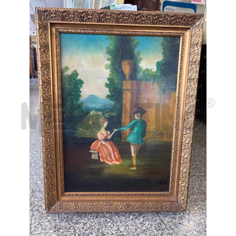 QUADRO GRANDE OLIO FIGURE CORNICE ORO | Mercatino dell'Usato Pomezia 1