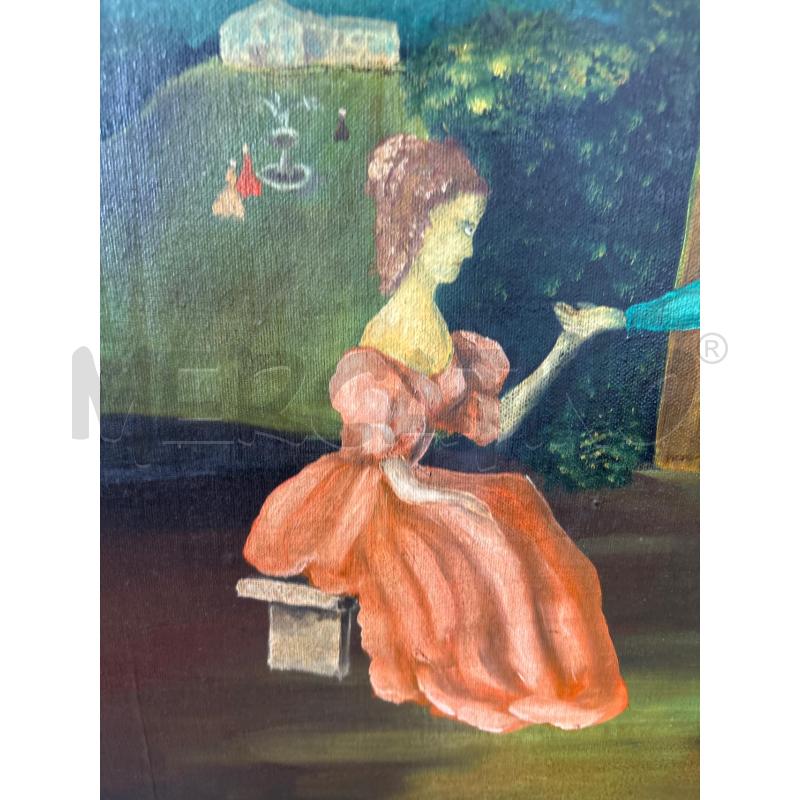 QUADRO GRANDE OLIO FIGURE CORNICE ORO | Mercatino dell'Usato Pomezia 2