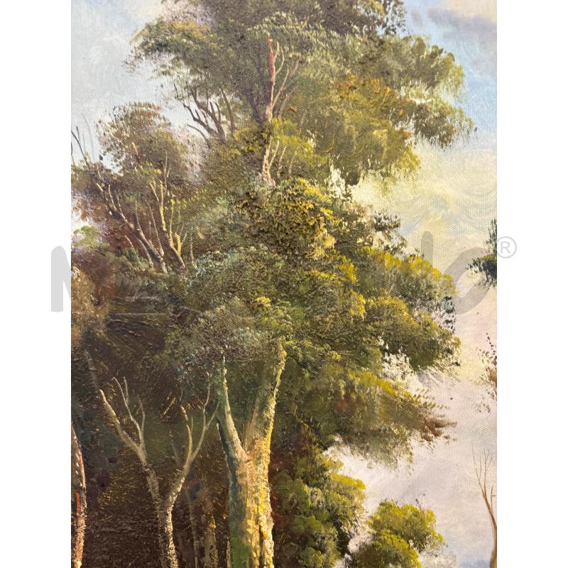 QUADRO GRANDE PAESAGGIO FIUME CORNICE LEGNO | Mercatino dell'Usato Pomezia 3