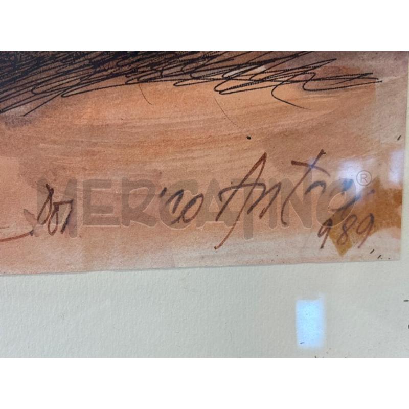 QUADRO OLIO SU LEGNO DISEGNO SEDIA ROSSA E TEIERA  | Mercatino dell'Usato Pomezia 3