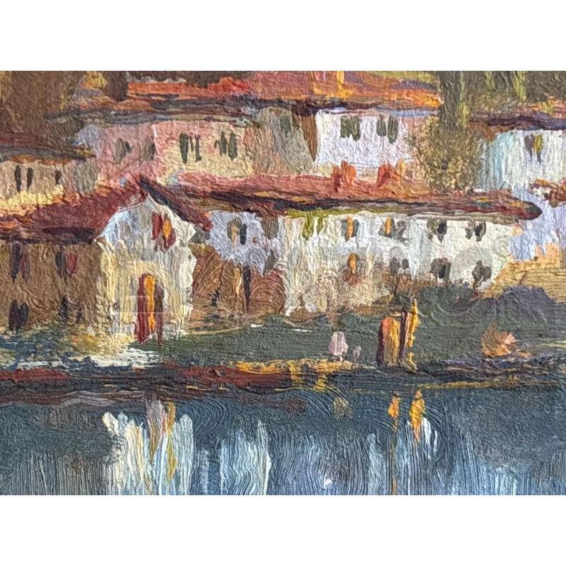 QUADRO OLIO SU LEGNO PAESE | Mercatino dell'Usato Pomezia 2