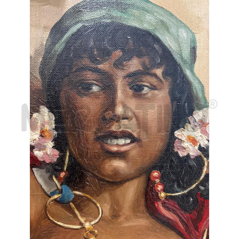 QUADRO OLIO SU TELA RAGAZZA GITANA | Mercatino dell'Usato Pomezia 2