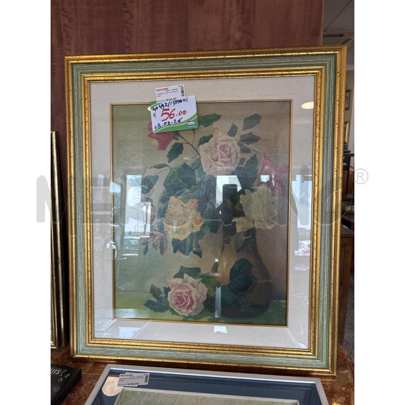 QUADRO OLIO SU TELA ROSE  | Mercatino dell'Usato Pomezia 1