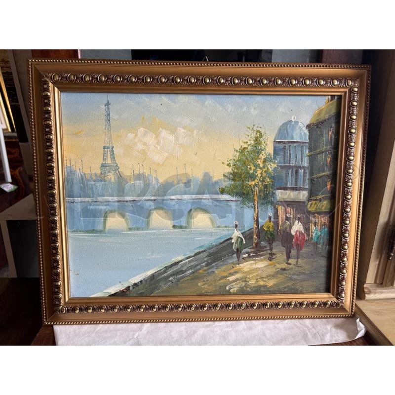 QUADRO PARIGI CORNICE ORO | Mercatino dell'Usato Pomezia 1