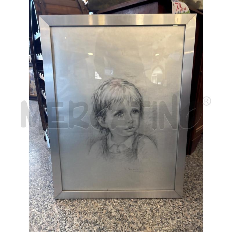 QUADRO RITRATTO BIMBA C/METALLO | Mercatino dell'Usato Pomezia 1