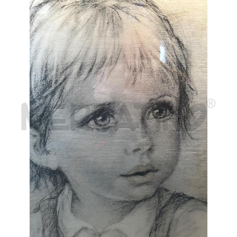 QUADRO RITRATTO BIMBA C/METALLO | Mercatino dell'Usato Pomezia 2
