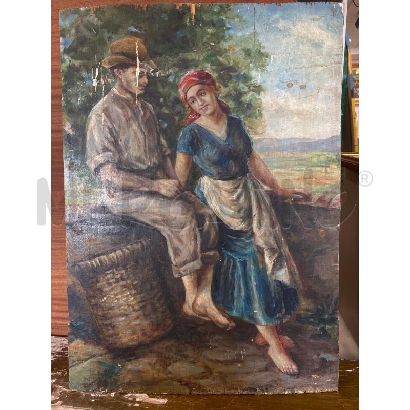 QUADRO VECCHIO SU LEGNO DA RIVEDERE | Mercatino dell'Usato Pomezia 1