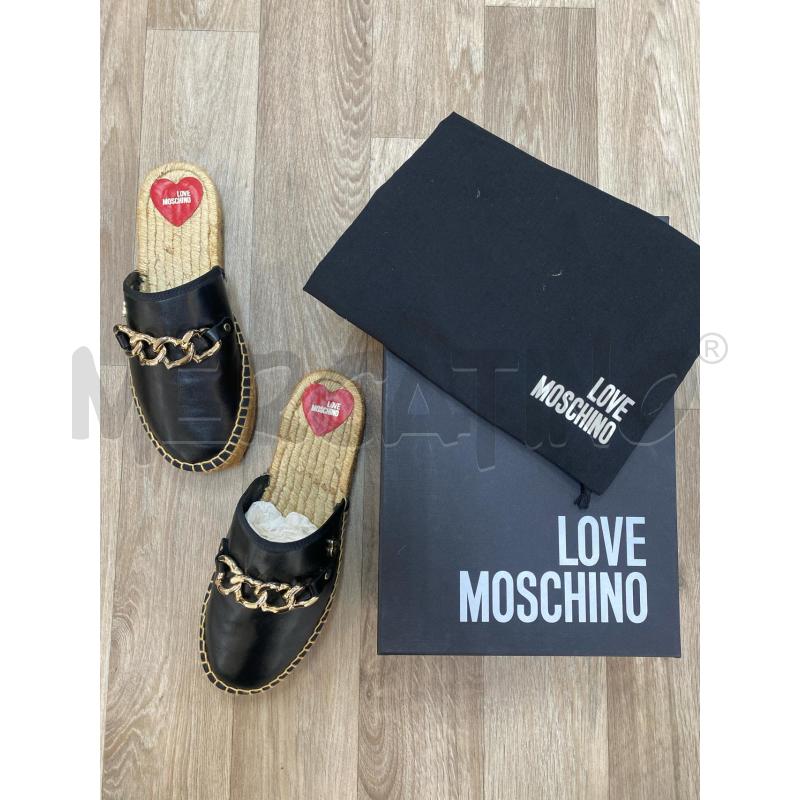 SABOT NERO MOSCHINO PAGLIA CATENA | Mercatino dell'Usato Pomezia 1
