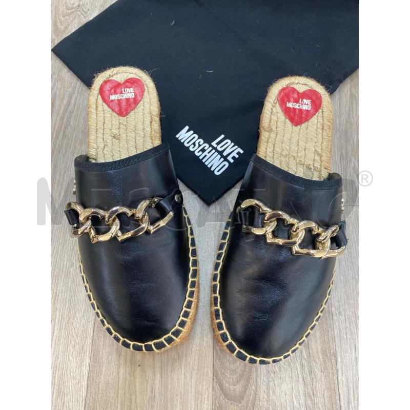 SABOT NERO MOSCHINO PAGLIA CATENA | Mercatino dell'Usato Pomezia 2