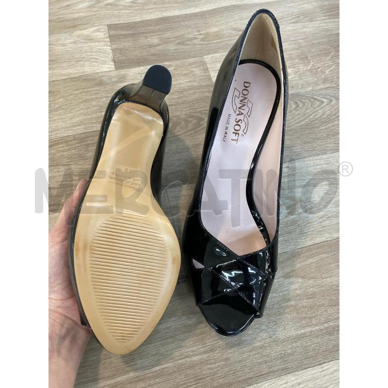 SANDALI DONNA CON TACCO DONNA SOFT LUCIDI NERI | Mercatino dell'Usato Pomezia 2