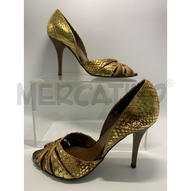 SANDALI DONNA ICONE IN PITONE ORO BEIGE  | Mercatino dell'Usato Pomezia 1