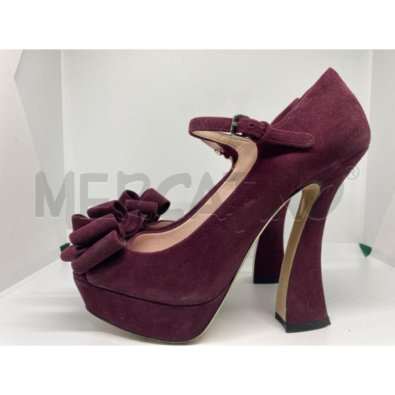 SANDALI DONNA MIUMIU BORDEAUX VELLUTO  | Mercatino dell'Usato Pomezia 2