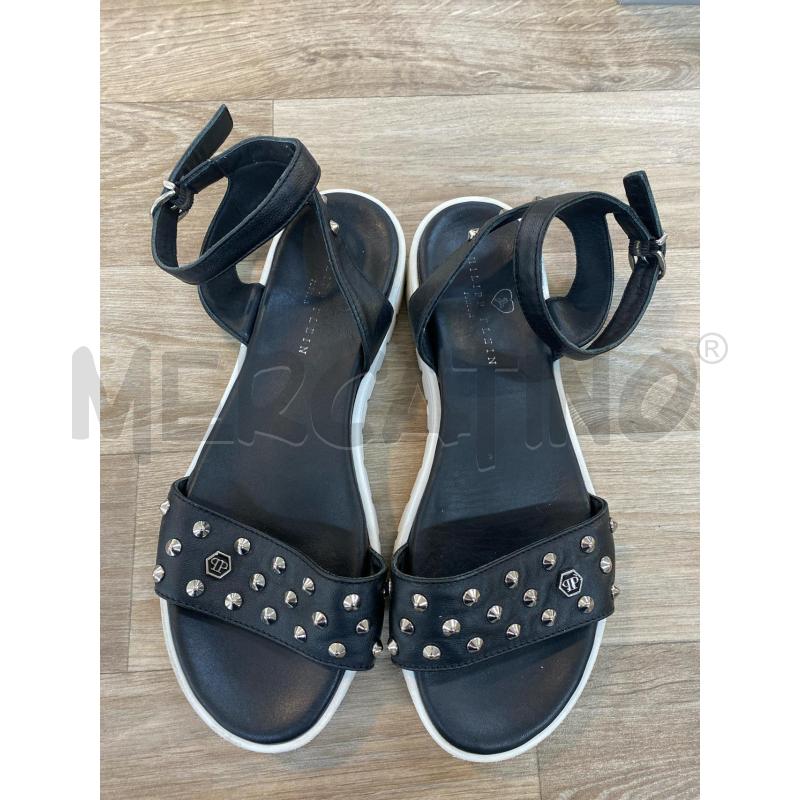 SANDALI DONNA PHILIPPE PLEIN NERI BORCHIE PARA BIANCA | Mercatino dell'Usato Pomezia 3