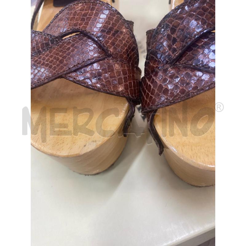 SANDALI DONNA ZEPPA PELLE MARRONE TWIN SET  | Mercatino dell'Usato Pomezia 3