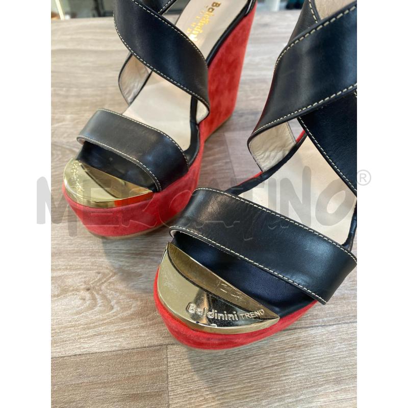 SCARPE BALDININI ZEPPA ROSSA VELLUTO NERE DORATE | Mercatino dell'Usato Pomezia 2