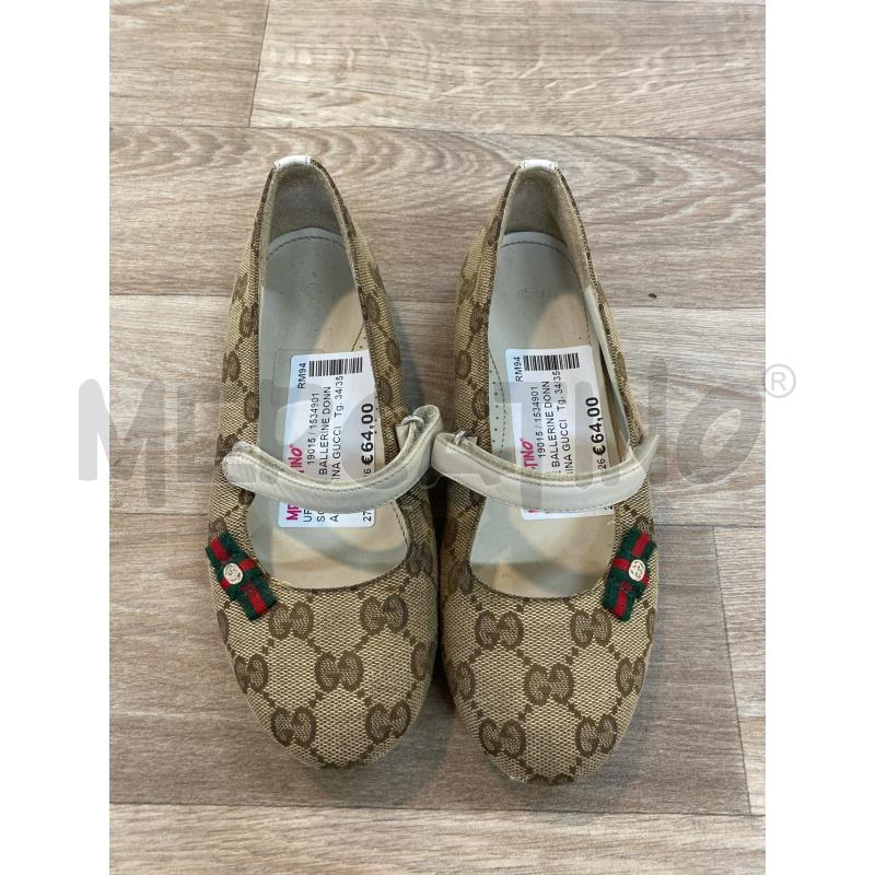 SCARPE BALLERINE DONNA/BAMBINA GUCCI BEIGE G MONOGRAM STRAP  | Mercatino dell'Usato Pomezia 2