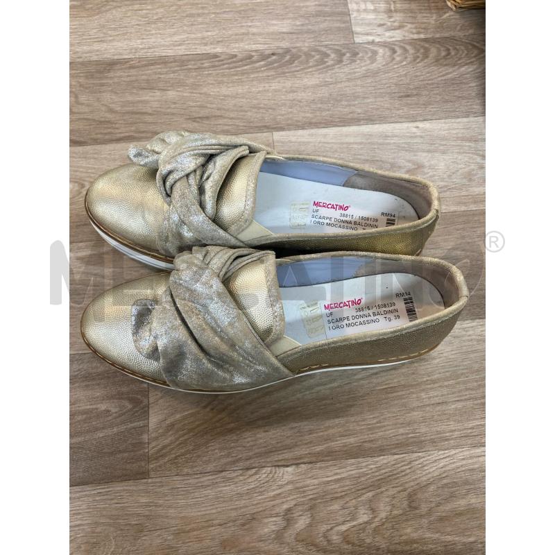 SCARPE DONNA BALDININI ORO MOCASSINO FIOCCO | Mercatino dell'Usato Pomezia 1