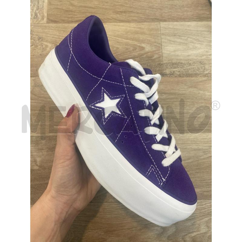 SCARPE DONNA CONVERSE VIOLA  CUCITURE STELLA BIANCA | Mercatino dell'Usato Pomezia 1