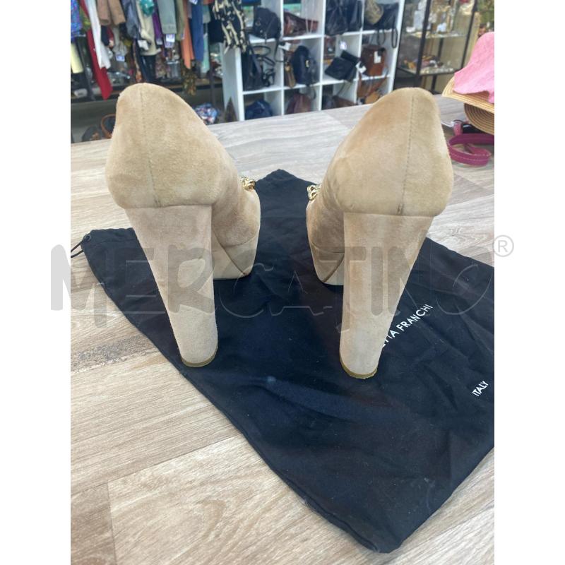 SCARPE DONNA ELISABETTA FRANCHI PLATEAU BEIGE CATENELLA DORATA | Mercatino dell'Usato Pomezia 3