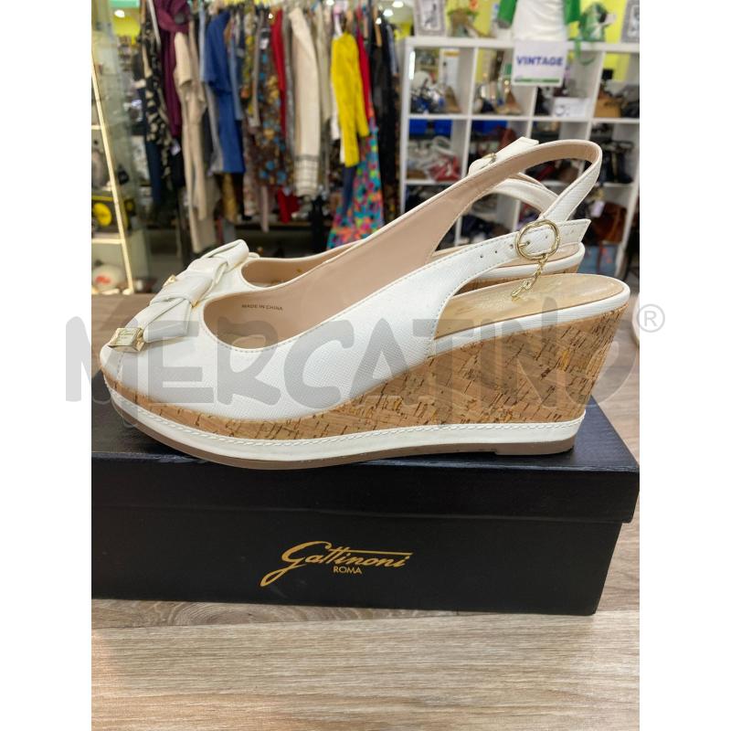SCARPE DONNA GATTINONI SANDALI ZEPPA SIMILPELLE FIOCCO SUGHERO | Mercatino dell'Usato Pomezia 2