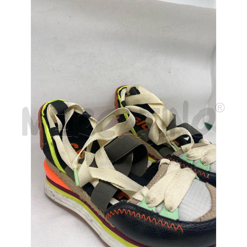 SCARPE DONNA GIOSE4PPO APERTE NERO ARANCIO FLUO | Mercatino dell'Usato Pomezia 2