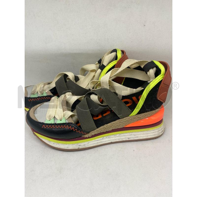 SCARPE DONNA GIOSE4PPO APERTE NERO ARANCIO FLUO | Mercatino dell'Usato Pomezia 3