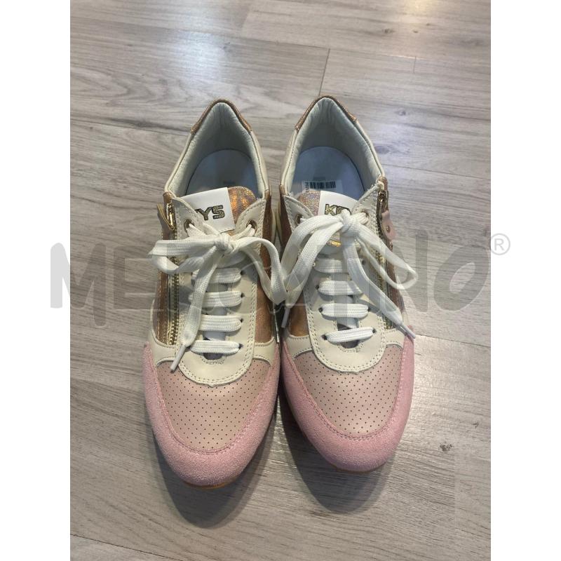 SCARPE DONNA KEYS ROSA ZIP DORATA  | Mercatino dell'Usato Pomezia 2
