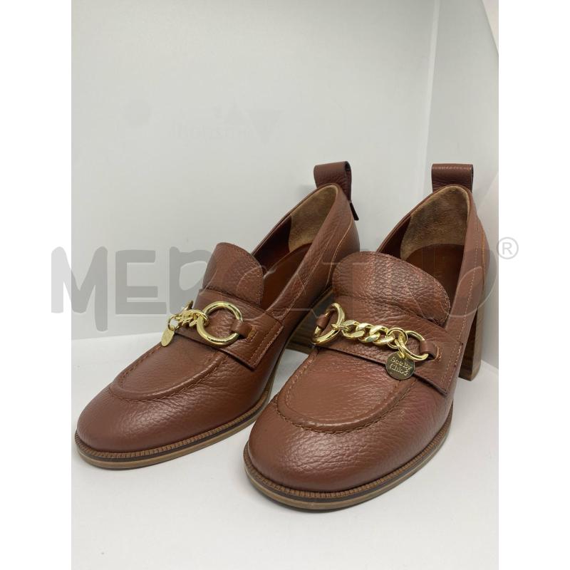 SCARPE DONNA SEE BY CLOÉ MOCASSINO TACCO LEGNO VERA PELLE CATENA ORO | Mercatino dell'Usato Pomezia 1