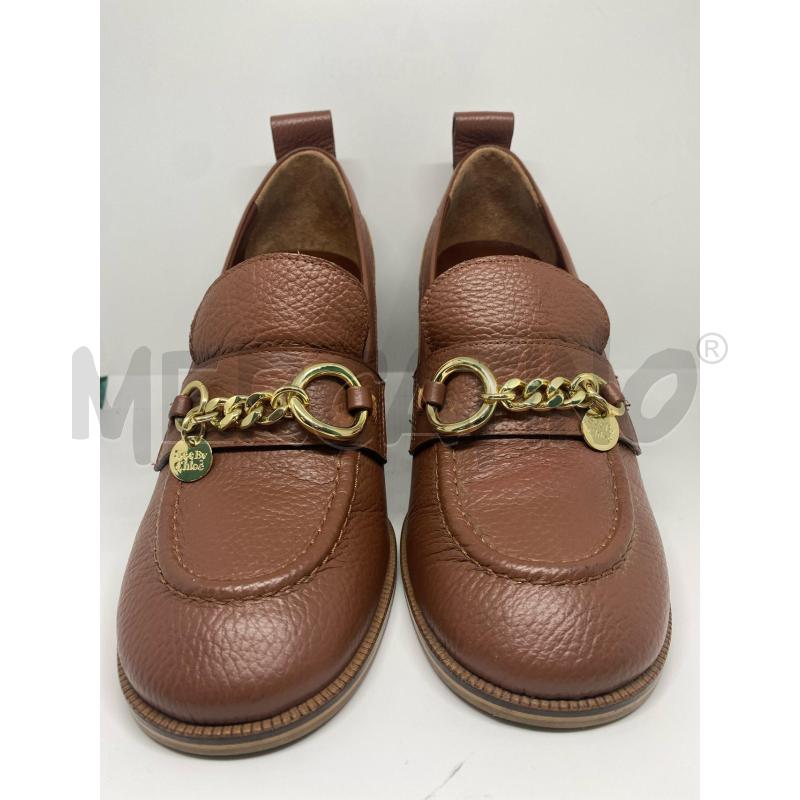 SCARPE DONNA SEE BY CLOÉ MOCASSINO TACCO LEGNO VERA PELLE CATENA ORO | Mercatino dell'Usato Pomezia 3