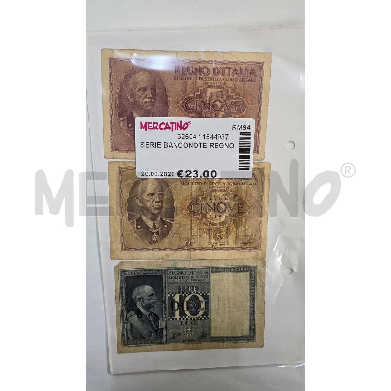 SERIE BANCONOTE REGNO | Mercatino dell'Usato Pomezia 1