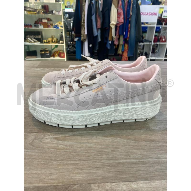 SNEAKERS DONNA PUMA SUEDE ROSA CIPRIA PLATFORM BIANCO | Mercatino dell'Usato Pomezia 1