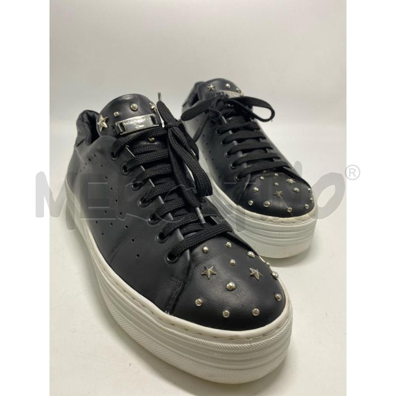 SNEAKERS DONNA TOSCA BLU IN PELLE NERE BORCHIE STELLINE  | Mercatino dell'Usato Pomezia 2