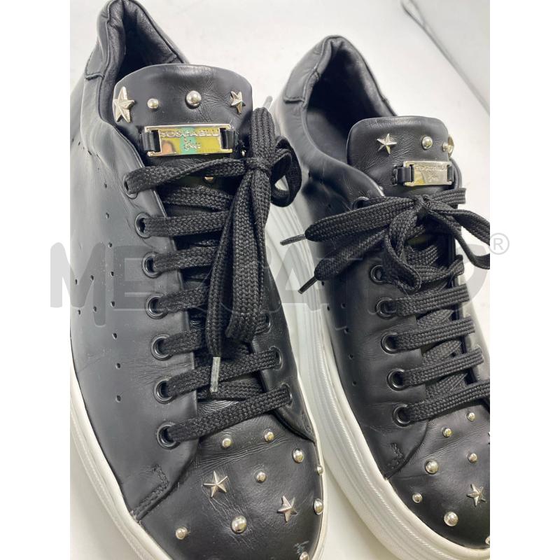 SNEAKERS DONNA TOSCA BLU IN PELLE NERE BORCHIE STELLINE  | Mercatino dell'Usato Pomezia 3