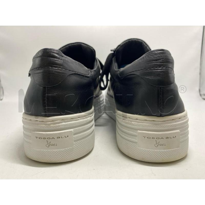 SNEAKERS DONNA TOSCA BLU IN PELLE NERE BORCHIE STELLINE  | Mercatino dell'Usato Pomezia 5