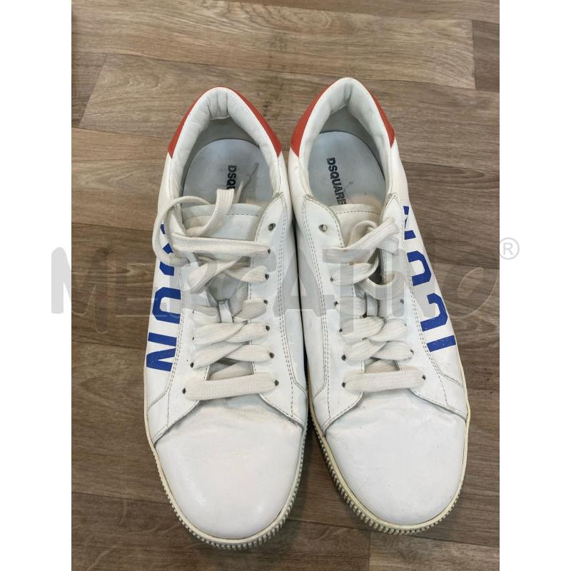 SNEAKERS UOMO ICON IN PELLE BIANCHE ROSSE SCRITTA BLU | Mercatino dell'Usato Pomezia 3
