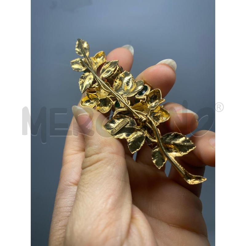 SPILLA MINETTI FOGLIE CON PIETRE | Mercatino dell'Usato Pomezia 4