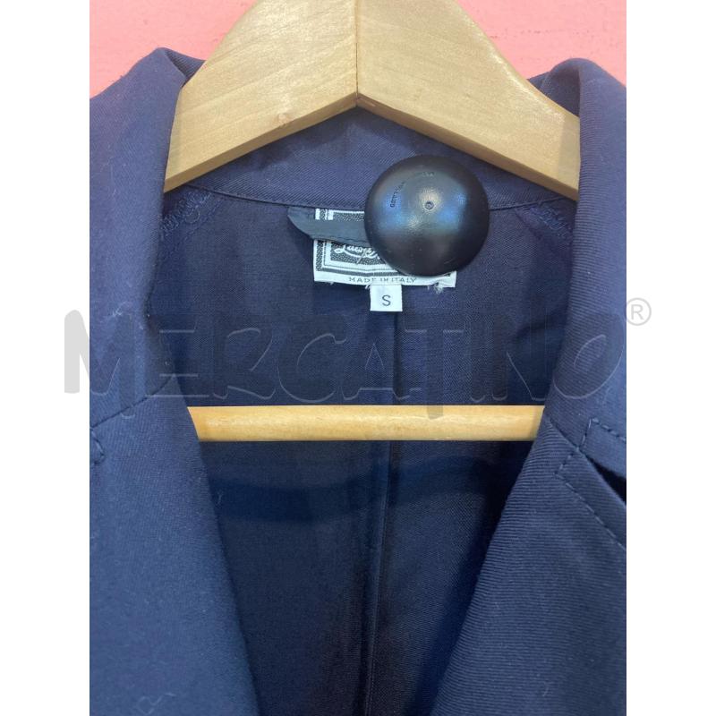 SPOLVERINO/TRENCH VINTAGE LANA DONNA LUISA SPAGNOLAN BLU SCURO | Mercatino dell'Usato Pomezia 2