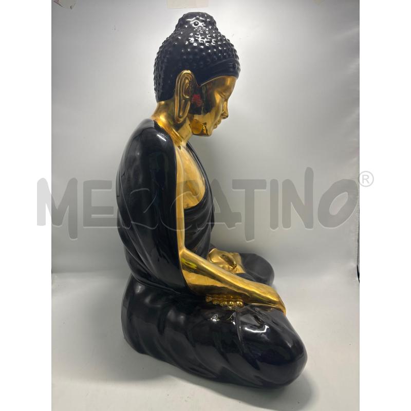STATUA BUDDHA CERAMICA NERA ORO  | Mercatino dell'Usato Pomezia 2