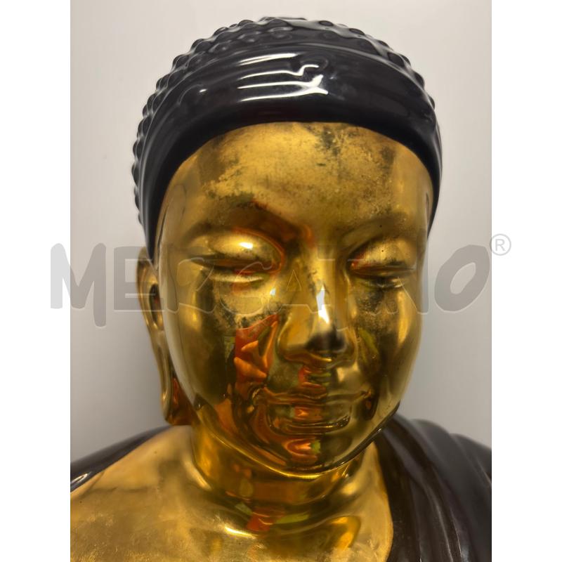 STATUA BUDDHA CERAMICA NERA ORO  | Mercatino dell'Usato Pomezia 4