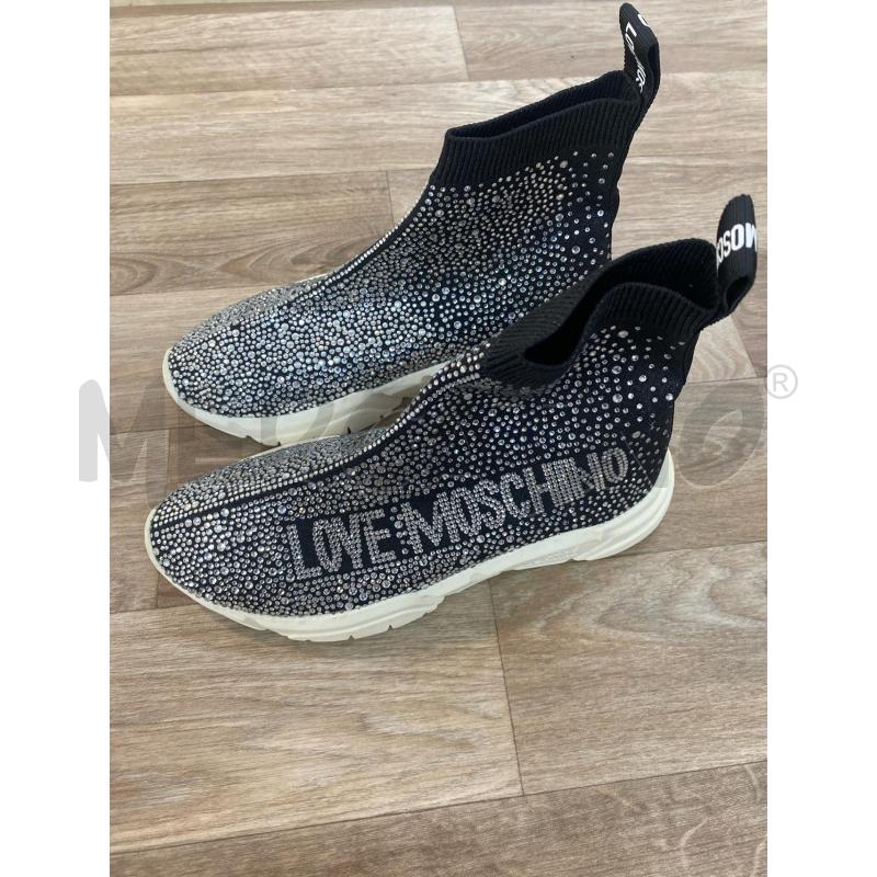 STIVALETTI DONNA NERO TESSUTO STRASS LOVE MOSCHINO  | Mercatino dell'Usato Pomezia 2