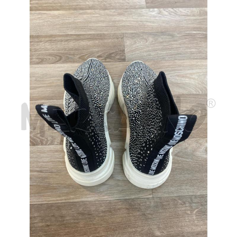 STIVALETTI DONNA NERO TESSUTO STRASS LOVE MOSCHINO  | Mercatino dell'Usato Pomezia 3