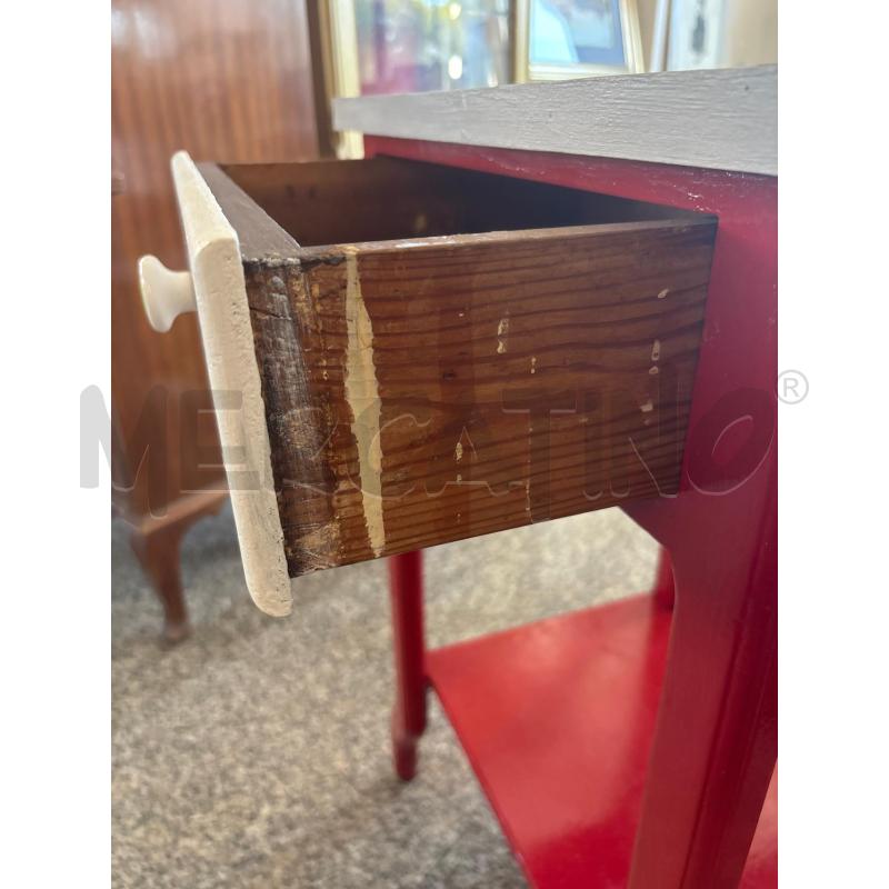TAVOLINO ALTO 1 CASSETTO BIANCO E ROSSO | Mercatino dell'Usato Pomezia 3