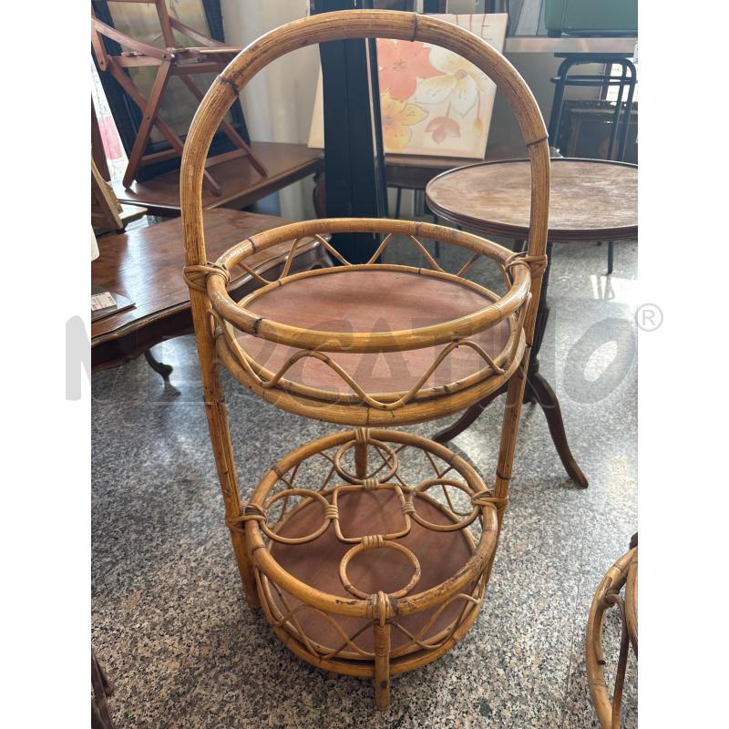 TAVOLINO PORTA BOTTIGLIE BAMBOO ANNI 70 | Mercatino dell'Usato Pomezia 1